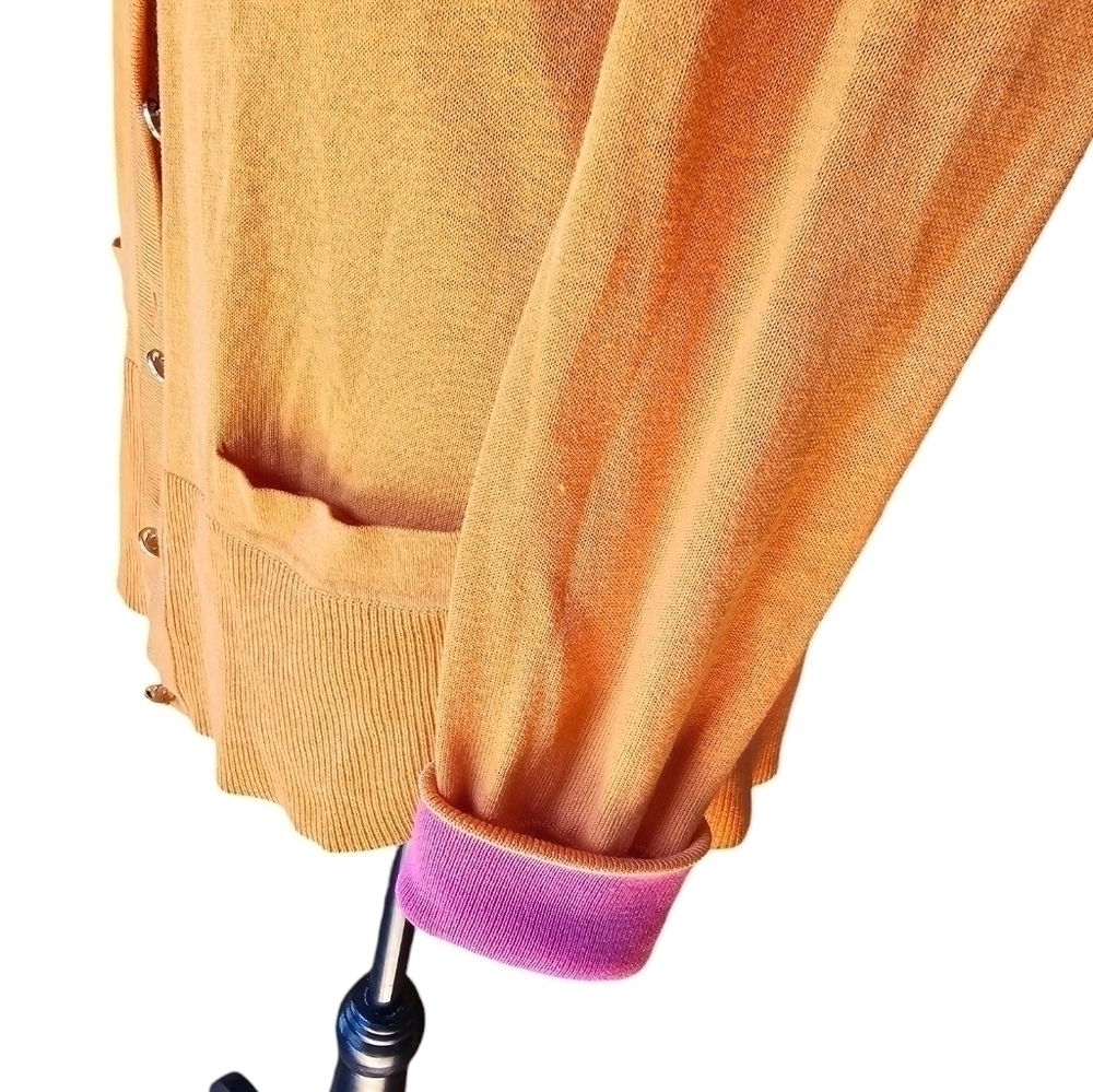 Orange Button-Down Cardigan M - Picture 4 of 4